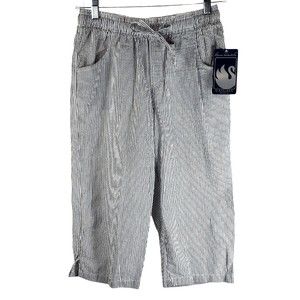 Gloria Vanderbilt Casuals Bermuda Shorts Sz PS Stripes Marjorie Drawstring Waist